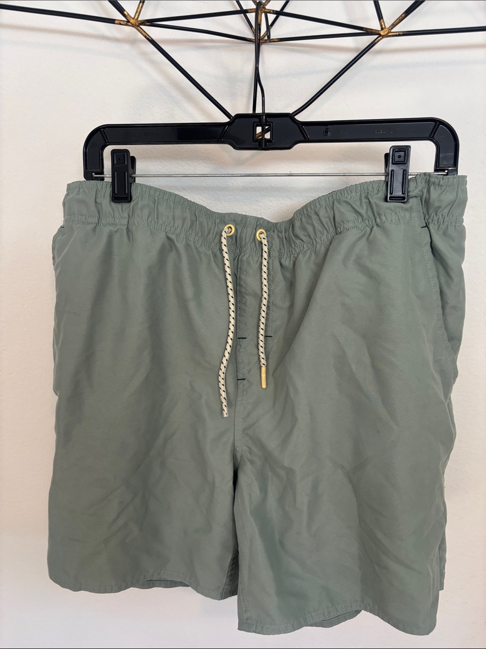 Laguna B Men's Olive Swim Trunks with Rope Drawstring